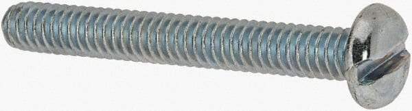 Value Collection - 1/4-20 UNC, 2" Length Under Head Slotted Drive Machine Screw - Pan Head, Grade J82 Steel, Zinc-Plated Finish, Without Washer - Eagle Tool & Supply