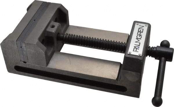 Palmgren - 4-1/2" Jaw Opening Capacity x 1-1/2" Throat Depth, Horizontal Drill Press Vise - 4" Wide Jaw, Stationary Base, Standard Speed, 7-5/16" OAL x 2-3/4" Overall Height - Eagle Tool & Supply
