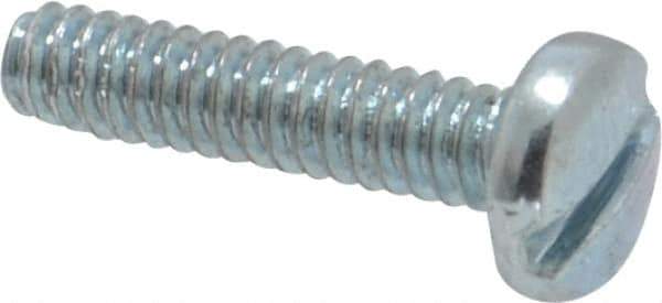 Value Collection - #4-40 UNC, 1/2" Length Under Head Slotted Drive Machine Screw - Binding Head, Grade J82 Steel, Zinc-Plated Finish, Without Washer - Eagle Tool & Supply