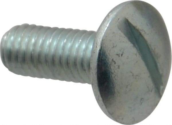 Value Collection - #10-32 UNF, 1/2" Length Under Head Slotted Drive Machine Screw - Truss Head, Grade J82 Steel, Zinc-Plated Finish, Without Washer - Eagle Tool & Supply