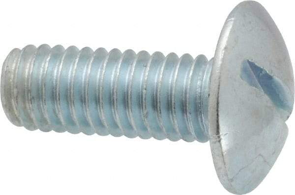 Value Collection - 3/8-16 UNC, 1" Length Under Head Slotted Drive Machine Screw - Truss Head, Grade 2 Steel, Zinc-Plated Finish, Without Washer - Eagle Tool & Supply