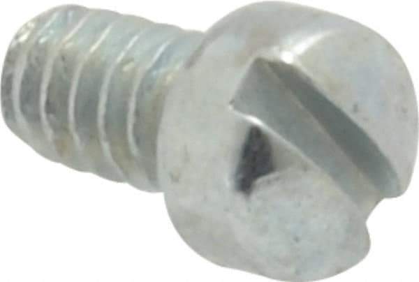 Value Collection - #4-40 UNC, 3/16" Length Under Head Slotted Drive Machine Screw - Fillister Head, Grade J82 Steel, Zinc-Plated Finish, Without Washer - Eagle Tool & Supply