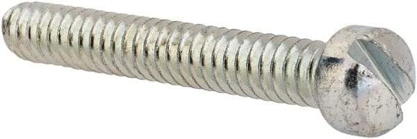 Value Collection - #4-40 UNC, 3/4" Length Under Head Slotted Drive Machine Screw - Fillister Head, Grade 2 Steel, Zinc-Plated Finish, Without Washer - Eagle Tool & Supply