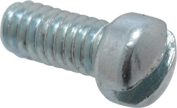Value Collection - #8-32 UNC, 3/8" Length Under Head Slotted Drive Machine Screw - Fillister Head, Grade 2 Steel, Zinc-Plated Finish, Without Washer - Eagle Tool & Supply