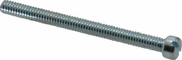 Value Collection - #8-32 UNC, 2" Length Under Head Slotted Drive Machine Screw - Fillister Head, Grade J82 Steel, Zinc-Plated Finish, Without Washer - Eagle Tool & Supply