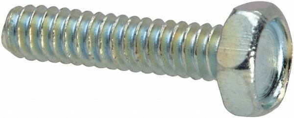 Value Collection - #6-32 UNC, 5/8" Length Under Head Hex Drive Machine Screw - Hex Head, Grade J82 Steel, Zinc-Plated Finish, Without Washer - Eagle Tool & Supply