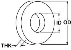 Value Collection - M45 Screw, Grade 316 Stainless Steel Standard Flat Washer - 46mm ID x 85mm OD, Plain Finish - Eagle Tool & Supply