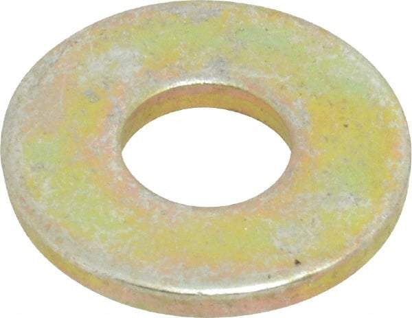Value Collection - 1/4" Screw, Grade 8 Steel Extra Thick Flat Washer - Zinc Yellow Dichromate Finish - Eagle Tool & Supply