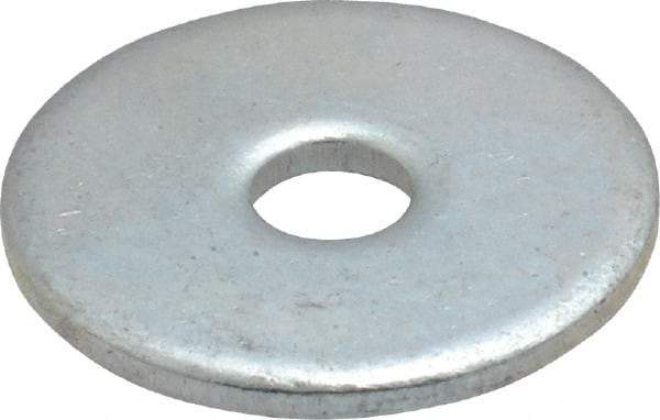 Value Collection - #8 Screw, Steel Fender Flat Washer - 3/16" ID x 3/4" OD, 0.067" Thick, Zinc-Plated Finish - Eagle Tool & Supply