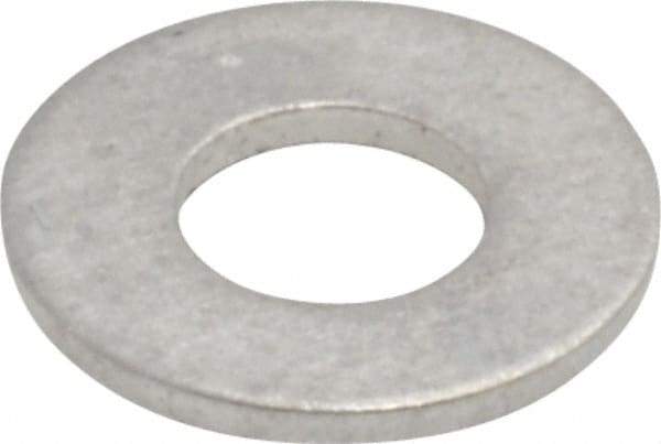 Value Collection - #8 Screw, Aluminum Standard Flat Washer - 0.168" ID x 3/8" OD, 0.032" Thick, Plain Finish - Eagle Tool & Supply