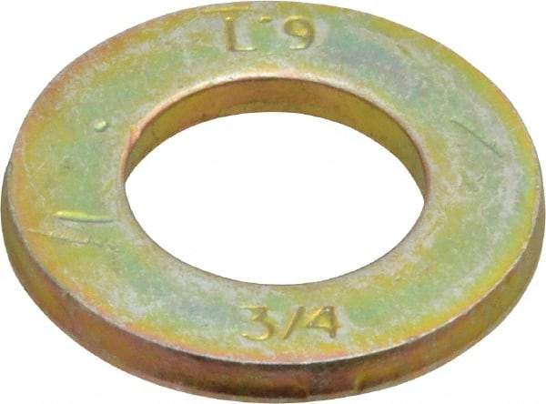 Value Collection - 3/4" Screw, Grade 9 Steel SAE Flat Washer - Zinc Yellow Dichromate Finish - Eagle Tool & Supply