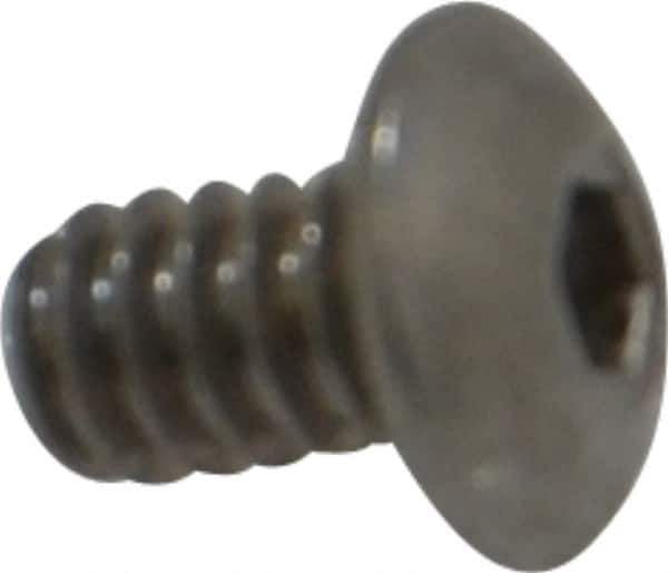 Value Collection - #4-40 UNC Hex Socket Drive, Button Screw - Grade 18-8 Stainless Steel, Uncoated, Fully Threaded, 3/16" Length Under Head - Eagle Tool & Supply