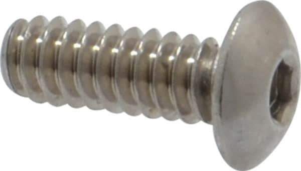 Value Collection - #4-40 UNC Hex Socket Drive, Button Screw - Grade 18-8 Stainless Steel, Uncoated, Fully Threaded, 5/16" Length Under Head - Eagle Tool & Supply