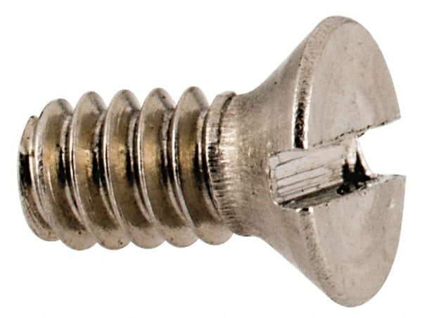 Value Collection - #4-40 UNC, 1/4" OAL Slotted Drive Machine Screw - Flat Head, Grade 18-8 Stainless Steel, Uncoated, Without Washer - Eagle Tool & Supply