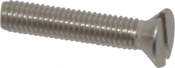 Value Collection - #10-32 UNF, 1" OAL Slotted Drive Machine Screw - Flat Head, Grade 18-8 Stainless Steel, Uncoated, Without Washer - Eagle Tool & Supply