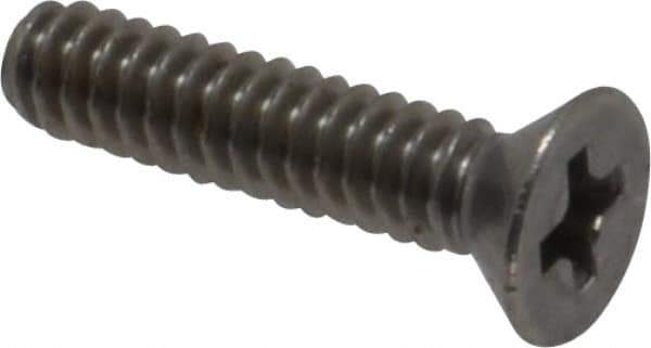 Value Collection - #4-40 UNC, 1/2" OAL Phillips Drive Machine Screw - Flat Head, Grade 18-8 Stainless Steel, Uncoated, Without Washer - Eagle Tool & Supply
