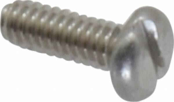 Value Collection - #2-56 UNC, 1/4" Length Under Head Slotted Drive Machine Screw - Pan Head, Grade 18-8 Stainless Steel, Uncoated, Without Washer - Eagle Tool & Supply