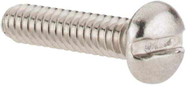 Value Collection - #4-40 UNC, 1/2" Length Under Head Slotted Drive Machine Screw - Pan Head, Grade 18-8 Stainless Steel, Uncoated, Without Washer - Eagle Tool & Supply