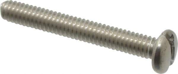 Value Collection - #8-32 UNC, 1-1/4" Length Under Head Slotted Drive Machine Screw - Pan Head, Grade 18-8 Stainless Steel, Uncoated, Without Washer - Eagle Tool & Supply