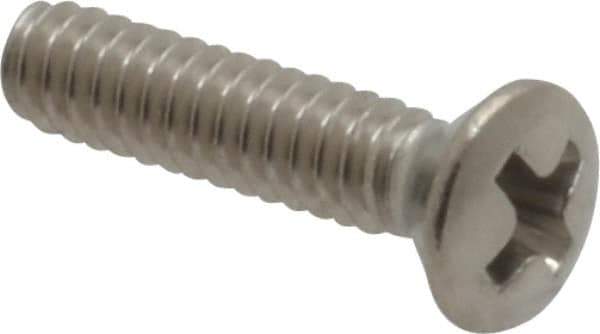 Value Collection - #4-40 UNC, 1/2" OAL Phillips Drive Machine Screw - Oval Head, Grade 18-8 Stainless Steel, Uncoated, Without Washer - Eagle Tool & Supply