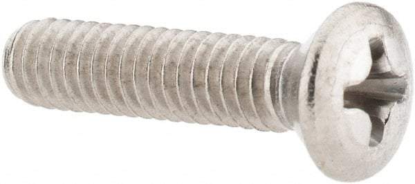 Value Collection - #8-32 UNC, 3/4" OAL Phillips Drive Machine Screw - Oval Head, Grade 18-8 Stainless Steel, Uncoated, Without Washer - Eagle Tool & Supply