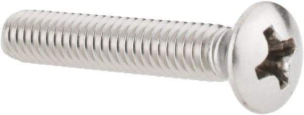 Value Collection - #8-32 UNC, 1" OAL Phillips Drive Machine Screw - Oval Head, Grade 18-8 Stainless Steel, Uncoated, Without Washer - Eagle Tool & Supply