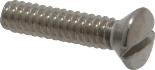 Value Collection - #4-40 UNC, 1/2" OAL Slotted Drive Machine Screw - Oval Head, Grade 18-8 Stainless Steel, Uncoated, Without Washer - Eagle Tool & Supply
