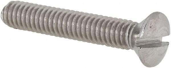 Value Collection - #8-32 UNC, 1" OAL Slotted Drive Machine Screw - Oval Head, Grade 18-8 Stainless Steel, Uncoated, Without Washer - Eagle Tool & Supply