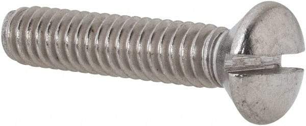 Value Collection - 1/4-20 UNC, 1-1/4" OAL Slotted Drive Machine Screw - Oval Head, Grade 18-8 Stainless Steel, Uncoated, Without Washer - Eagle Tool & Supply