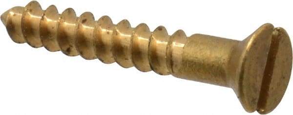 Value Collection - #4, 3/4" OAL, Slotted Drive, Flat Head Wood Screw - ASME B18.6.1, Brass - Eagle Tool & Supply