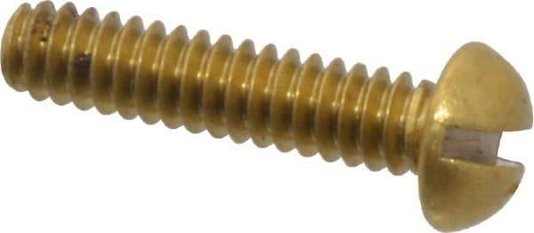 Value Collection - #4-40 UNC, 1/2" Length Under Head Slotted Drive Machine Screw - Round Head, Brass, Without Washer - Eagle Tool & Supply
