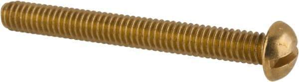Value Collection - #8-32 UNC, 1-1/2" Length Under Head Slotted Drive Machine Screw - Round Head, Brass, Without Washer - Eagle Tool & Supply