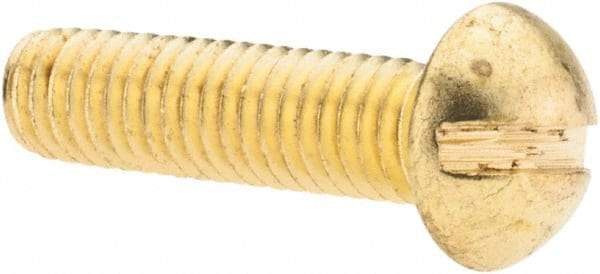 Value Collection - #10-24 UNC, 3/4" Length Under Head Slotted Drive Machine Screw - Round Head, Brass, Without Washer - Eagle Tool & Supply