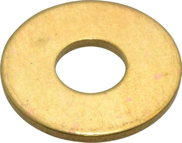Value Collection - #20 Screw, Brass Standard Flat Washer - 0.339" ID x 7/8" OD, 0.057" Thick, Plain Finish - Eagle Tool & Supply