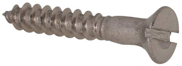 Value Collection - #4, 3/4" OAL, Slotted Drive, Flat Head Wood Screw - Stainless Steel, Grade 18-8 - Eagle Tool & Supply