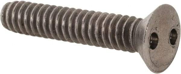 Made in USA - #10-24 UNC, 1" OAL Spanner Drive Machine Screw - Flat Head, Grade 18-8 Stainless Steel, Uncoated, Without Washer - Eagle Tool & Supply