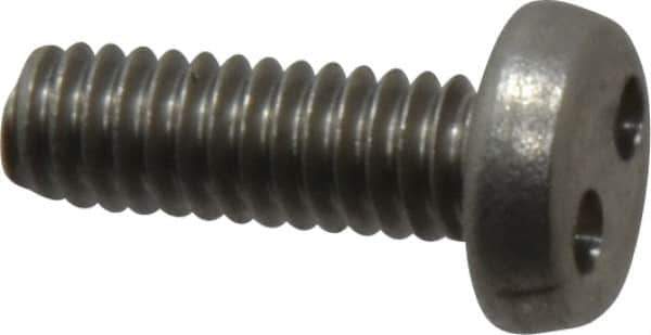 Made in USA - #8-32 UNC, 1/2" OAL Spanner Drive Machine Screw - Pan Head, Grade 18-8 Stainless Steel, Uncoated, Without Washer - Eagle Tool & Supply