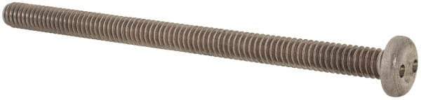 Made in USA - 1/4-20 UNC, 4" OAL Spanner Drive Machine Screw - Pan Head, Grade 18-8 Stainless Steel, Uncoated, Without Washer - Eagle Tool & Supply