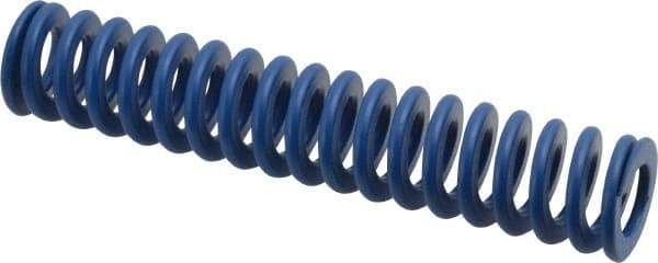 Associated Spring Raymond - 20mm Hole Diam, 10mm Rod Diam, 4" Free Length, Blue Die Spring - 752.4 N Max Deflection, 38mm Max Deflection, Medium Duty, Chromium Alloy Steel - Eagle Tool & Supply