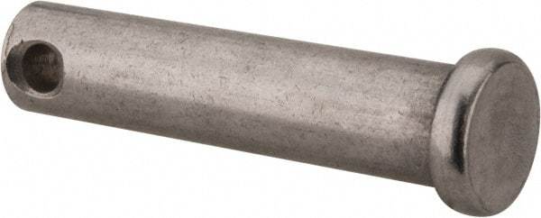 Made in USA - 3/8" Pin Diam, 1-5/8" OAL, Standard Clevis Pin - 5/32" Hole, 1-15/32" Usable Length, Uncoated Stainless Steel - Eagle Tool & Supply