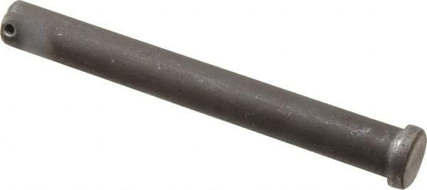 Made in USA - 3/4" Pin Diam, 6-1/2" OAL, Standard Clevis Pin - 5/32" Hole, 6-11/32" Usable Length, Uncoated Steel - Eagle Tool & Supply