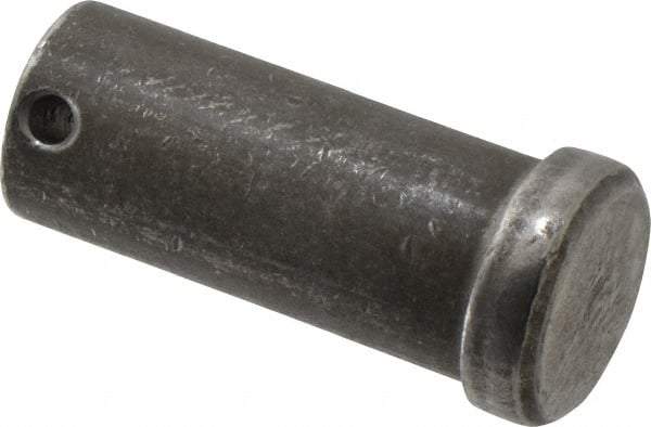 Made in USA - 1" Pin Diam, 2-1/4" OAL, Standard Clevis Pin - 13/64" Hole, 2-3/64" Usable Length, Uncoated Steel - Eagle Tool & Supply