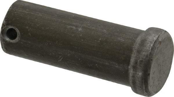 Made in USA - 1" Pin Diam, 2-1/2" OAL, Standard Clevis Pin - 13/64" Hole, 2-19/64" Usable Length, Uncoated Steel - Eagle Tool & Supply