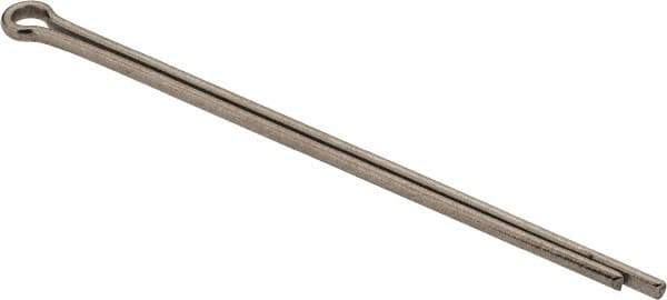 Made in USA - 3/32" Diam x 2-1/2" Long Extended Prong Cotter Pin - Grade 18-8, Uncoated, Stainless Steel - Eagle Tool & Supply