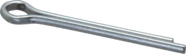 Made in USA - 1/8" Diam x 1-1/4" Long Extended Prong Cotter Pin - Grade 2, Zinc-Plated, Steel - Eagle Tool & Supply