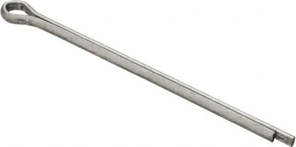 Made in USA - 5/32" Diam x 3" Long Extended Prong Cotter Pin - Grade 2, Zinc-Plated, Steel - Eagle Tool & Supply