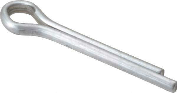 Made in USA - 3/16" Diam x 1-1/4" Long Extended Prong Cotter Pin - Grade 2, Zinc-Plated, Steel - Eagle Tool & Supply