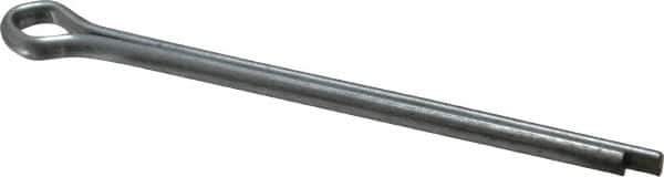 Made in USA - 3/16" Diam x 3" Long Extended Prong Cotter Pin - Grade 2, Zinc-Plated, Steel - Eagle Tool & Supply