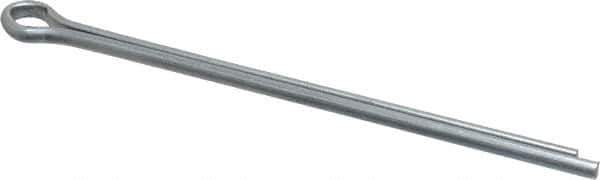 Made in USA - 3/16" Diam x 4" Long Extended Prong Cotter Pin - Grade 2, Zinc-Plated, Steel - Eagle Tool & Supply