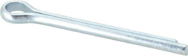 Made in USA - 1/4" Diam x 2-1/2" Long Extended Prong Cotter Pin - Grade 2, Zinc-Plated, Steel - Eagle Tool & Supply